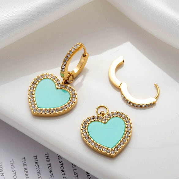 Wholesale Titanium Steel Heart Shape Electroplated Women's Earrings Simple And Light Luxury Design
