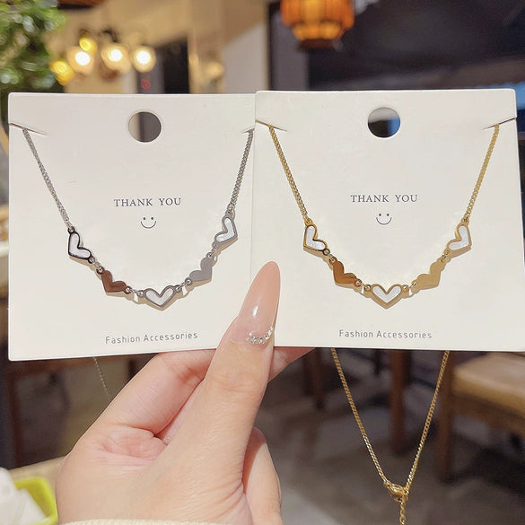 Wholesale Titanium Steel Heart Shape Electroplating Women's Love Necklace
