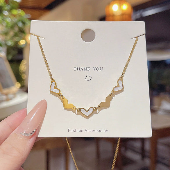 Wholesale Titanium Steel Heart Shape Electroplating Women's Love Necklace