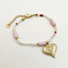 Wholesale Titanium Steel Heart Shape Embossed Necklace And Bracelet Set With Electroplating