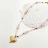 Wholesale Titanium Steel Heart Shape Embossed Necklace And Bracelet Set With Electroplating