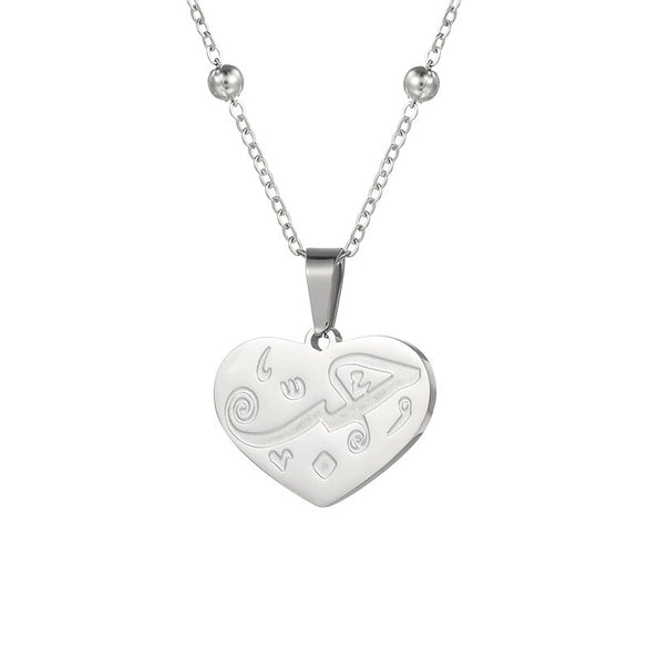 Wholesale Titanium Steel Heart Shape Love Clavicle Chain With Electroplating For Women