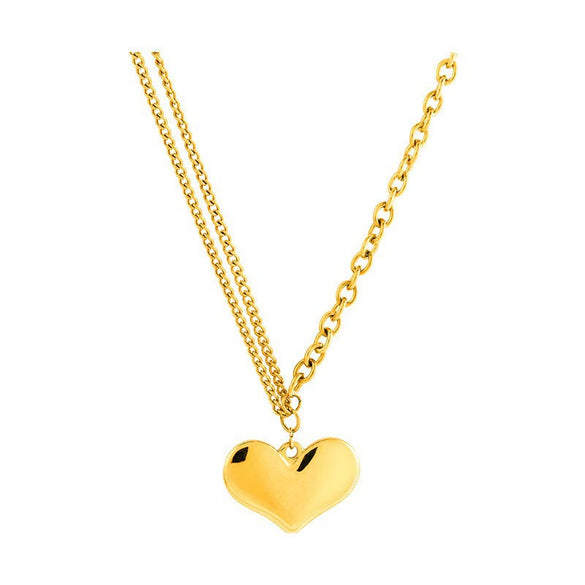 Wholesale Titanium Steel Heart Shape Pendant Necklace With Electroplating For Women