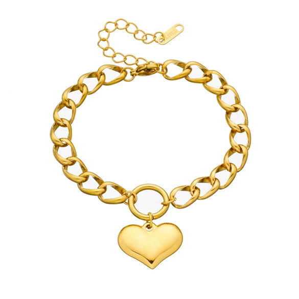 Wholesale Titanium Steel Heart Shaped Love Bracelet For Women With Electroplating Cartoon Style
