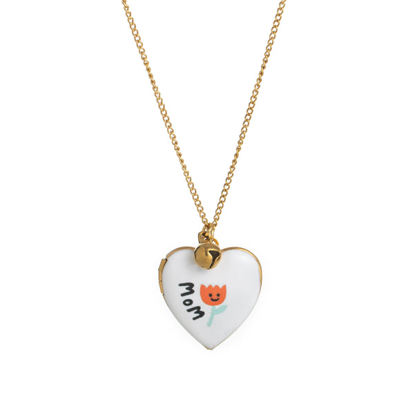 Wholesale Titanium Steel Heart Shaped Oil Dripping Print Openable Photo Album Necklace With Zircon Electroplated Real Gold Plated
