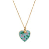 Wholesale Titanium Steel Heart Shaped Oil Dripping Print Openable Photo Album Necklace With Zircon Electroplated Real Gold Plated