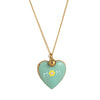 Wholesale Titanium Steel Heart Shaped Oil Dripping Print Openable Photo Album Necklace With Zircon Electroplated Real Gold Plated