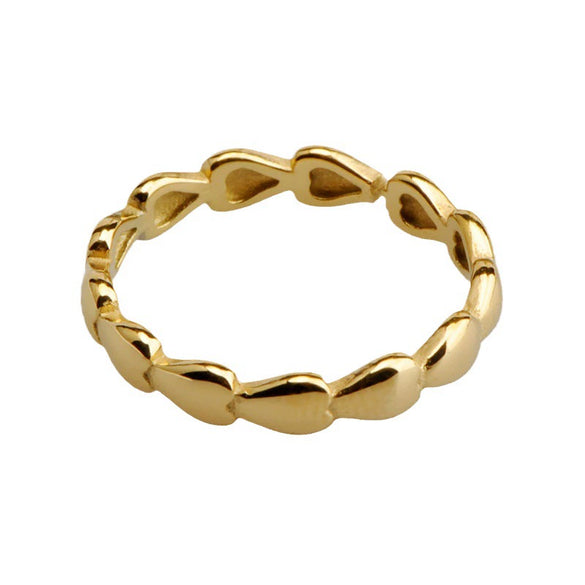 Wholesale Titanium Steel Heart Stacked Ring Geometric Style Electroplated Hand Jewelry