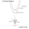 Wholesale 316L Stainless Steel Heartshaped Devil's Eye Pendant Earrings And Multilayer Necklace With 18K Real Gold Electroplating For Women