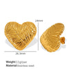 Wholesale 316L Stainless Steel Heartshaped Geometric Earrings With Electroplating Treatment