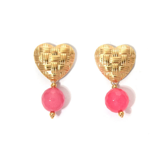 Wholesale Titanium Steel Heartshaped Geometric Minimalist Electroplated Women's Earrings