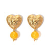 Wholesale Titanium Steel Heartshaped Geometric Minimalist Electroplated Women's Earrings