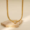 Wholesale Titanium Steel Heartshaped Hollow Pendant Necklace For Women Retro Fashionable Electroplated