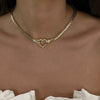 Wholesale Titanium Steel Heartshaped Hollow Pendant Necklace For Women Retro Fashionable Electroplated