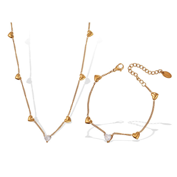 Wholesale 316L Stainless Steel Heartshaped Necklace For Women With Electroplating And Water Drop Bell Pattern