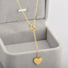 Wholesale Titanium Steel Heartshaped Pendant Necklace With Electroplating Cartoon Style For Women