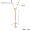 Wholesale 316L Stainless Steel Hip Hop Niche Vintage Geometric Round Cross Pendant Necklace Gold Plated