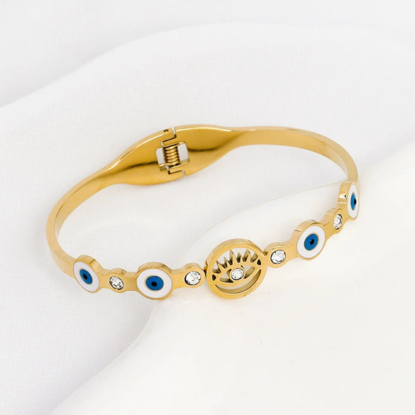 Wholesale Titanium Steel Hip Hop Style Electroplating Bracelet For Female