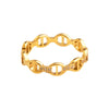 Wholesale Titanium Steel Hollow Circle Drop Shape Electroplating Minimalist Ring With Japanese Character And Diamond