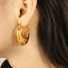 Wholesale 316L Stainless Steel Hollow Crescent Earrings With 18K Gold Plated Electroplating For Women French Retro Fashion Style