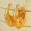 Wholesale 316L Stainless Steel Hollow Crescent Earrings With 18K Gold Plated Electroplating For Women French Retro Fashion Style