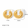 Wholesale Titanium Steel Hollow Geometric Earrings With 18K Gold Electroplating