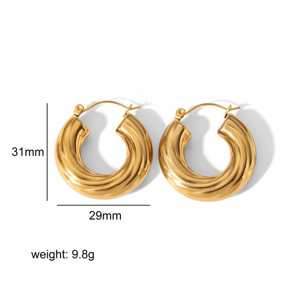 Wholesale Titanium Steel Hollow Geometric Pattern Electroplated Unisex Earrings