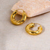 Wholesale Titanium Steel Hollow Geometric Pattern Electroplated Unisex Earrings