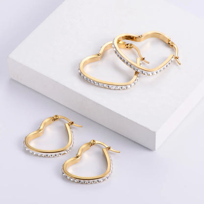 Wholesale Titanium Steel Hollow Heart Earrings Gooddiy