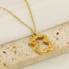 Wholesale 316L Stainless Steel Hollow Three Dimensional Bear Light Luxury Niche Women's Necklace With Electroplating