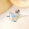 Wholesale Titanium Steel Inlaid Zircon Butterfly Women's Earrings Princess Style