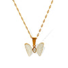 Wholesale 316L Stainless Steel Inlaid Zircon Butterfly Women's Fashion Sweet Style Necklace With Electroplating Treatment