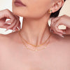 Wholesale Titanium Steel Inlaid Zircon Five Pointed Star Double Layer Clavicle Necklace With 18K Gold Electroplated Treatment For Women