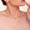 Wholesale Titanium Steel Inlaid Zircon Five Pointed Star Double Layer Clavicle Necklace With 18K Gold Electroplated Treatment For Women
