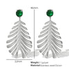 Wholesale 316L Stainless Steel Inlaid Zircon Leaf Retro Style Women's Earrings