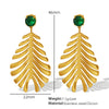 Wholesale 316L Stainless Steel Inlaid Zircon Leaf Retro Style Women's Earrings