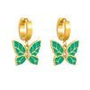 Wholesale Titanium Steel Insect Animal Style Electroplated Butterfly Earrings