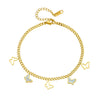 Wholesale Titanium Steel Insect Pattern Goldplated Hollow Shell Butterfly Anklet Jewelry For Women