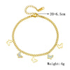 Wholesale Titanium Steel Insect Pattern Goldplated Hollow Shell Butterfly Anklet Jewelry For Women