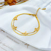 Wholesale Titanium Steel Insect Pattern Hollow Butterfly Multi Layer Irregular Stacked Chain Anklet For Women