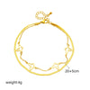 Wholesale Titanium Steel Insect Pattern Hollow Butterfly Multi Layer Irregular Stacked Chain Anklet For Women