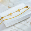 Wholesale Titanium Steel Insect Pattern Hollow Butterfly Multi Layer Irregular Stacked Chain Anklet For Women
