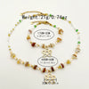 Wholesale Titanium Steel Irregular Hollow Flower Handmade Beaded Necklace And Bracelet Set With Electroplating For Women