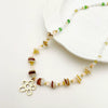 Wholesale Titanium Steel Irregular Hollow Flower Handmade Beaded Necklace And Bracelet Set With Electroplating For Women
