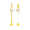 Wholesale Titanium Steel Jewelry Earrings With Heart Shape Pearl Love Pendant And Electroplating Treatment