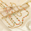 Wholesale Titanium Steel Jewelry Necklace And Bracelet With Daisy Chain Design And 18K Gold Electroplated Finish