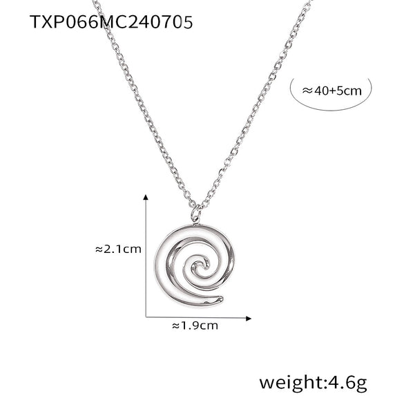 Wholesale 316L Stainless Steel Jewelry Niche Spiral Shape Chain Electroplated Design Necklace Bracelet Unisex