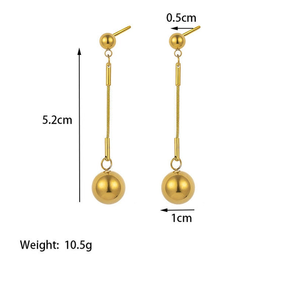 Wholesale Titanium Steel Jewelry Set For Women With Geometric Style Electroplated Round Ball Pendant And Box Chain