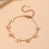 Wholesale Titanium Steel Jewelry Set With Flower Pattern For Women Earrings Necklace Anklet Bracelet Geometric Design Box Chain