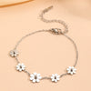 Wholesale Titanium Steel Jewelry Set With Flower Pattern For Women Earrings Necklace Anklet Bracelet Geometric Design Box Chain